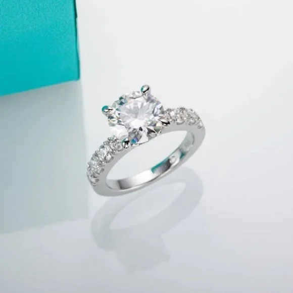 Certified 4.3 ct. t.w. Moissanite Diamond 4 Prone Solitaire Engagement R… - Picture 8 of 15